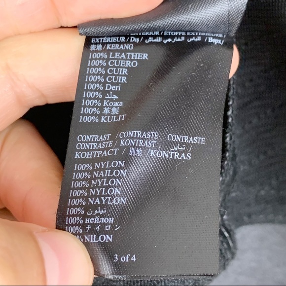 BEBE Cropped Genuine Leather Strip Zip Up Jacket Round Neck US L - Picture 9 of 9